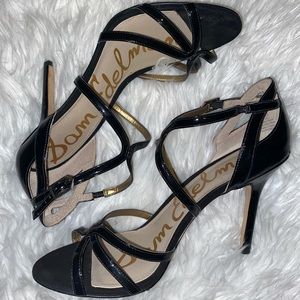 ✨Sam Edelman Black Strap Open Toe Heels✨